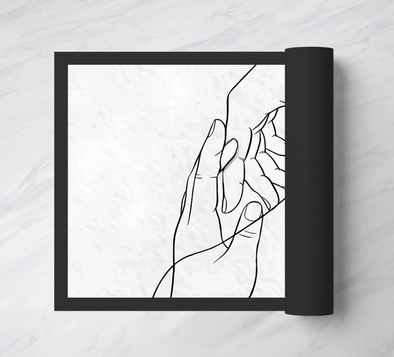 Mani connesse Line Art minimalista zerbino da Viv Line Art