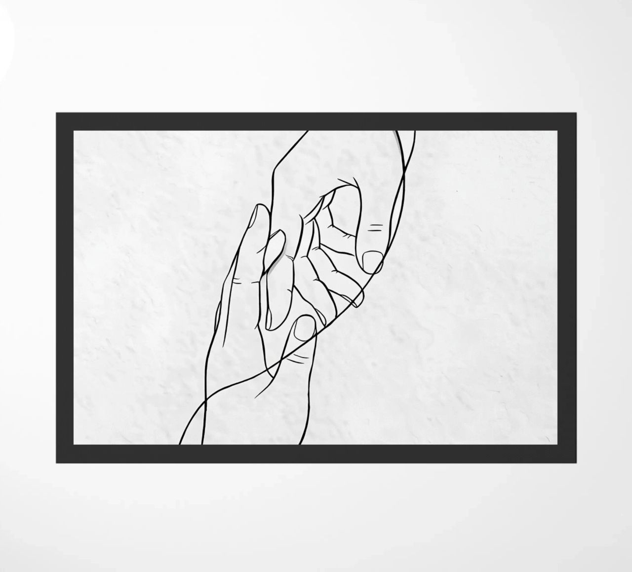 Mani connesse Line Art minimalista zerbino da Viv Line Art