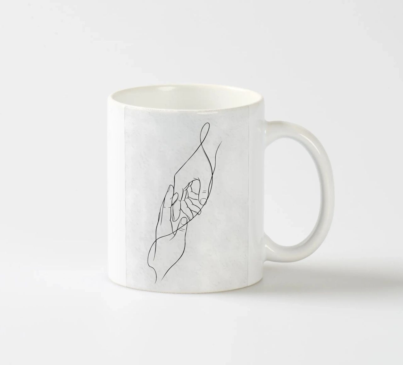 Mani connesse Line Art minimalista tazza in ceramica da Viv Line Art