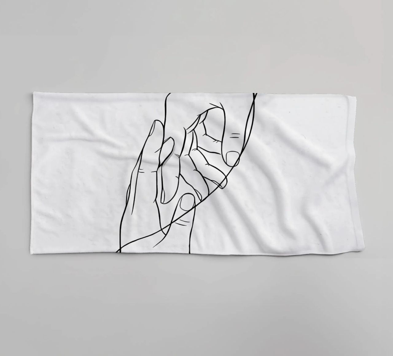 Mani connesse Line Art minimalista asciugamano da bagno da Viv Line Art