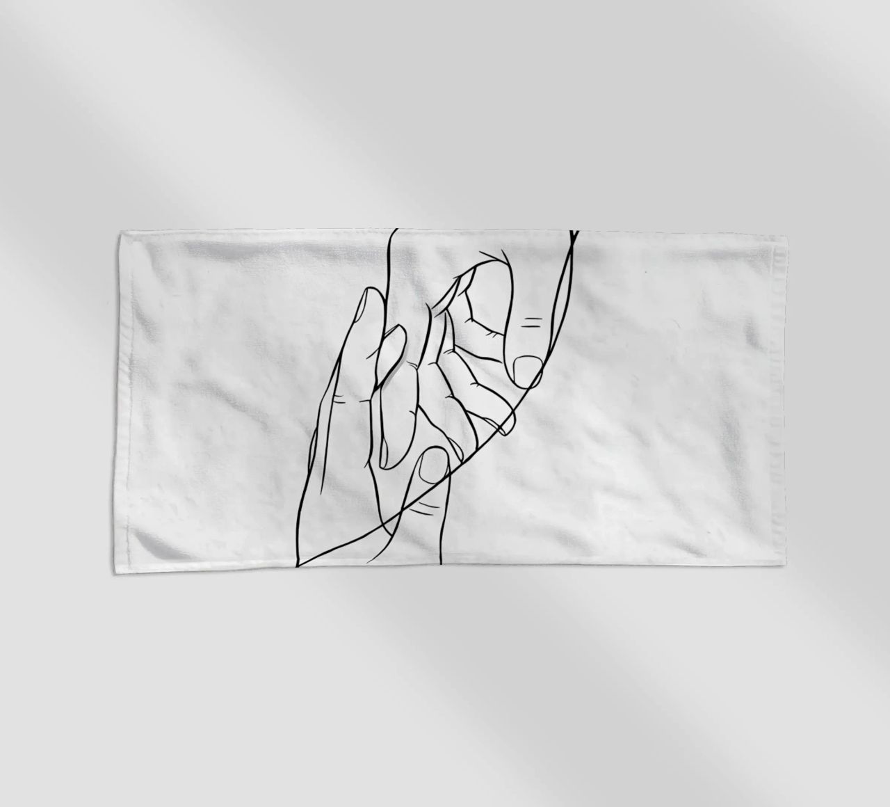 Mani connesse Line Art minimalista telo mare da Viv Line Art