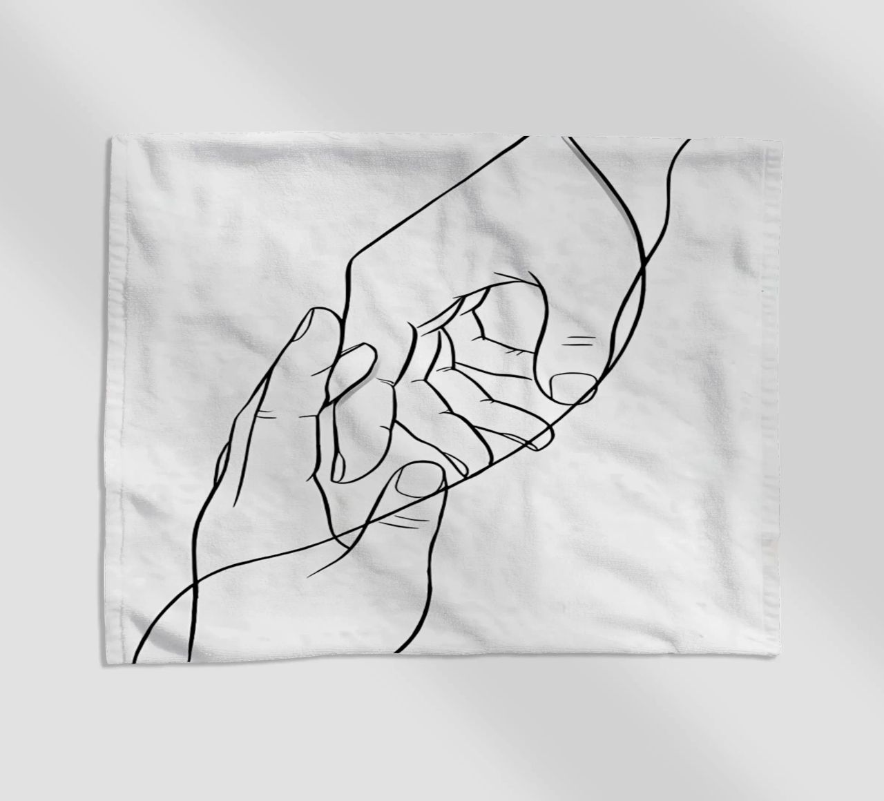Mani connesse Line Art minimalista telo mare da Viv Line Art