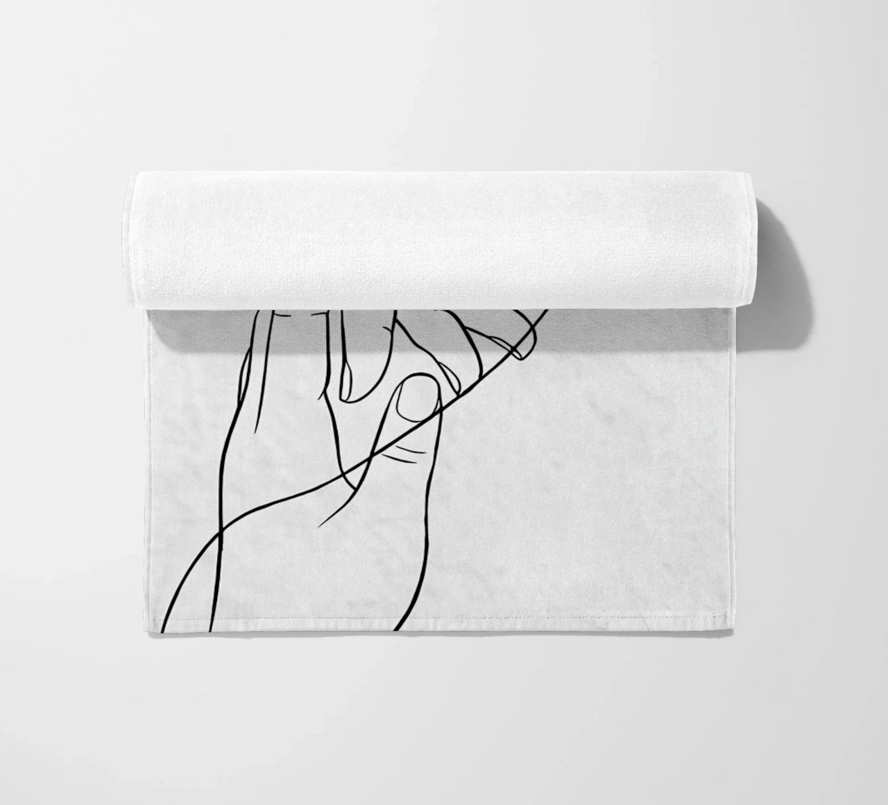 Mani connesse Line Art minimalista telo mare da Viv Line Art