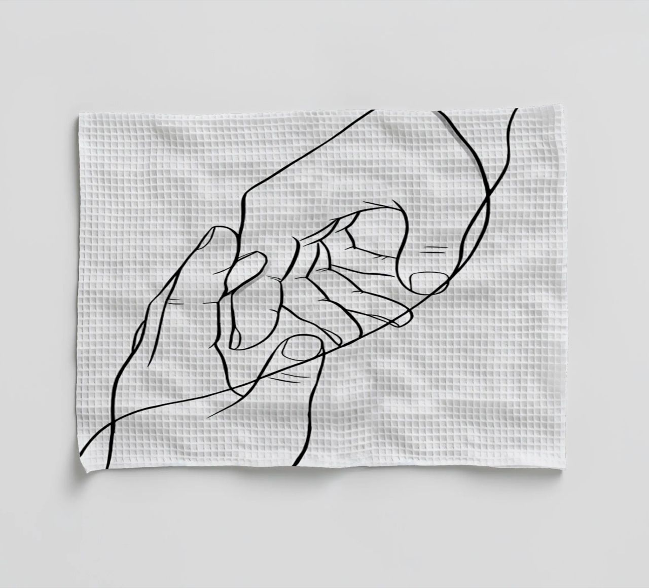 Mani connesse Line Art minimalista canovaccio da cucina da Viv Line Art