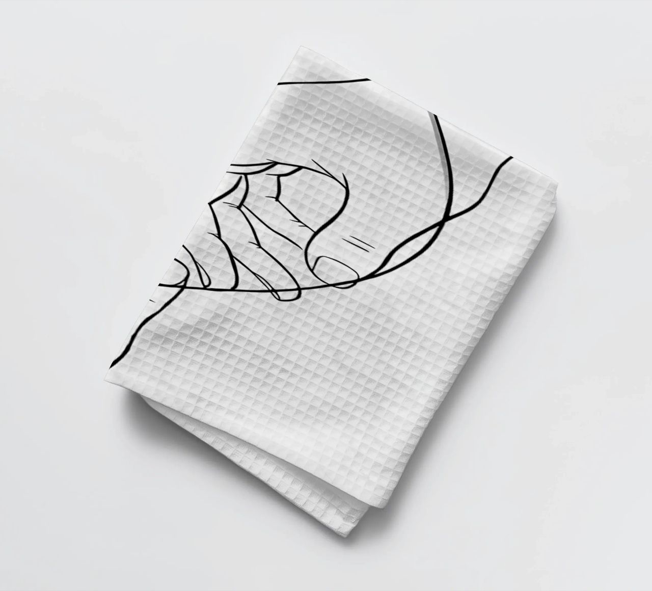 Mani connesse Line Art minimalista canovaccio da cucina da Viv Line Art