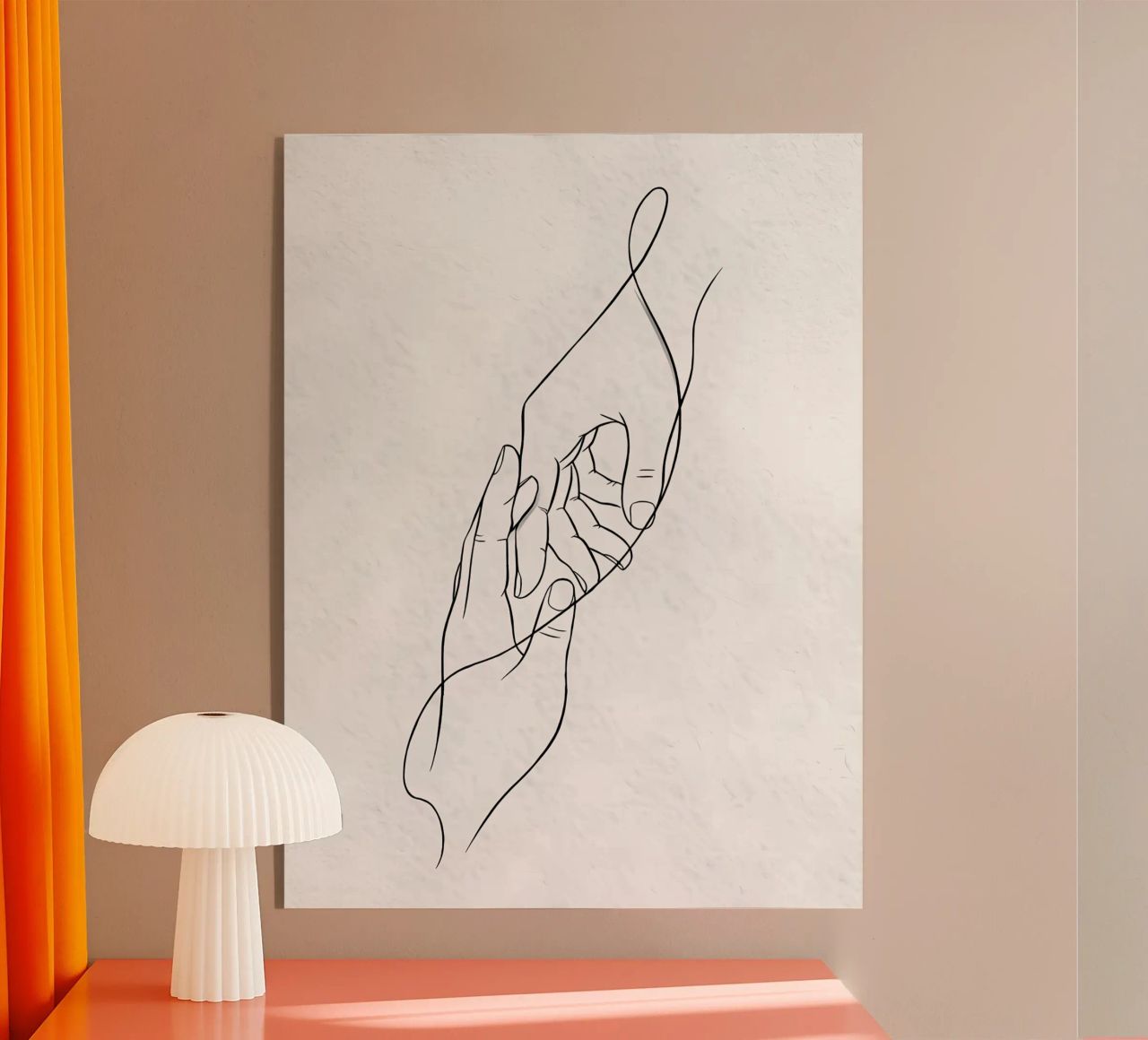 Mani connesse Line Art minimalista plexiglass da Viv Line Art