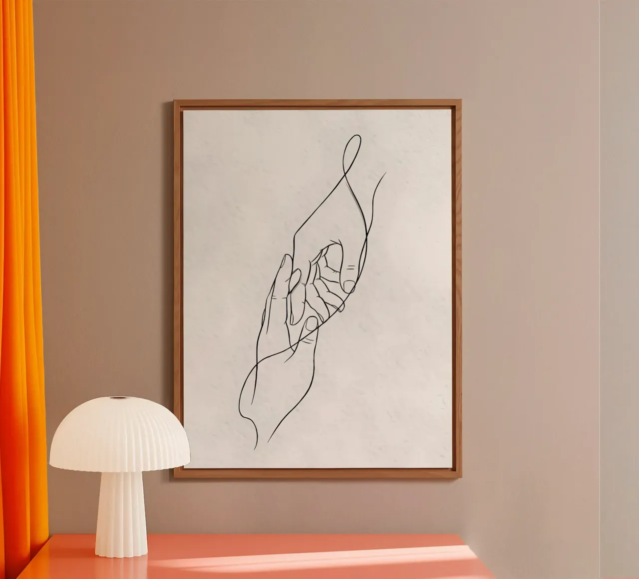 Mani connesse Line Art minimalista alluminio dibond da Viv Line Art