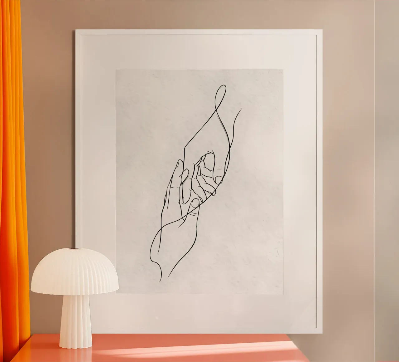 Mani connesse Line Art minimalista carta hahnemühle da Viv Line Art
