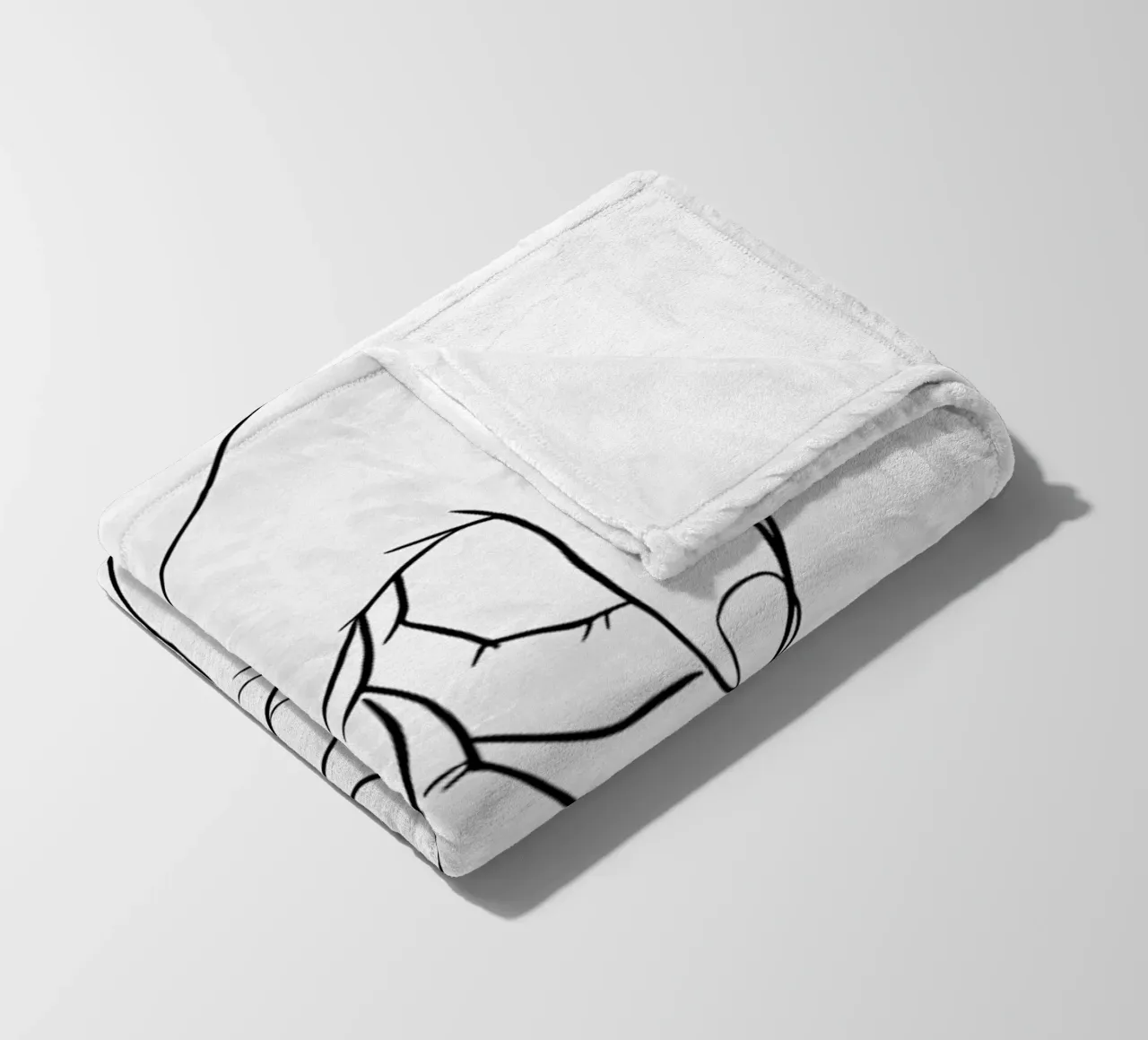 Connected Hands Minimalist Line Art fleece blanket by Viv Line Art