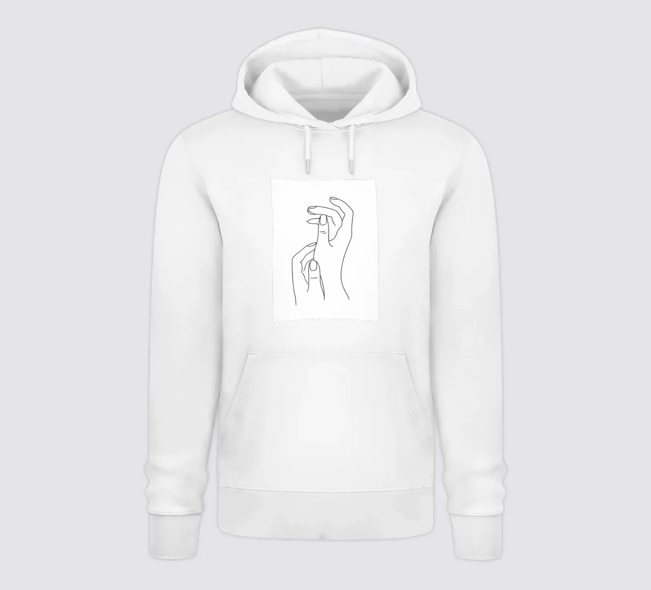 Mani Emozione Line Art minimalista felpa con cappuccio da Viv Line Art