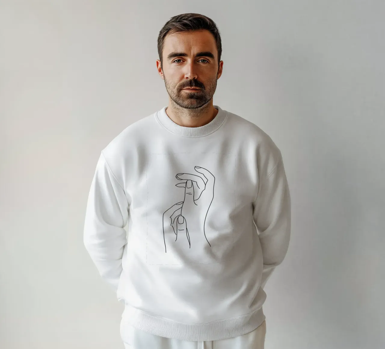 Hands Emotion Minimalist Line Art sweatshirt by Viv Line Art