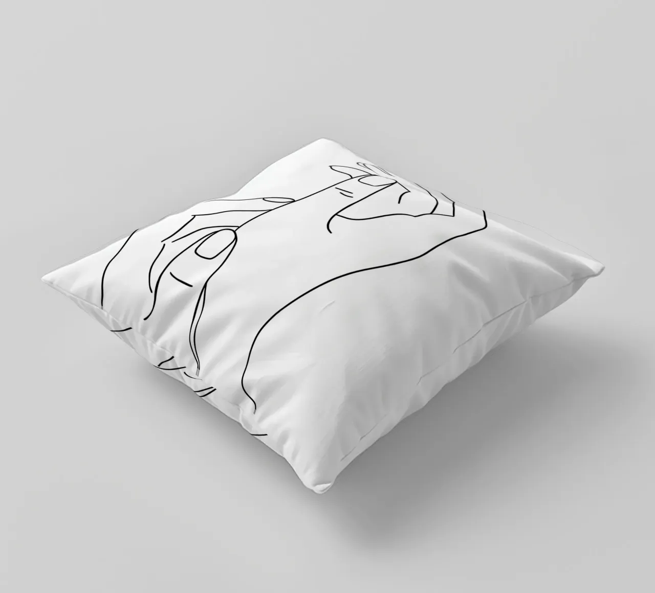 Mani Emozione Line Art minimalista cuscino da Viv Line Art