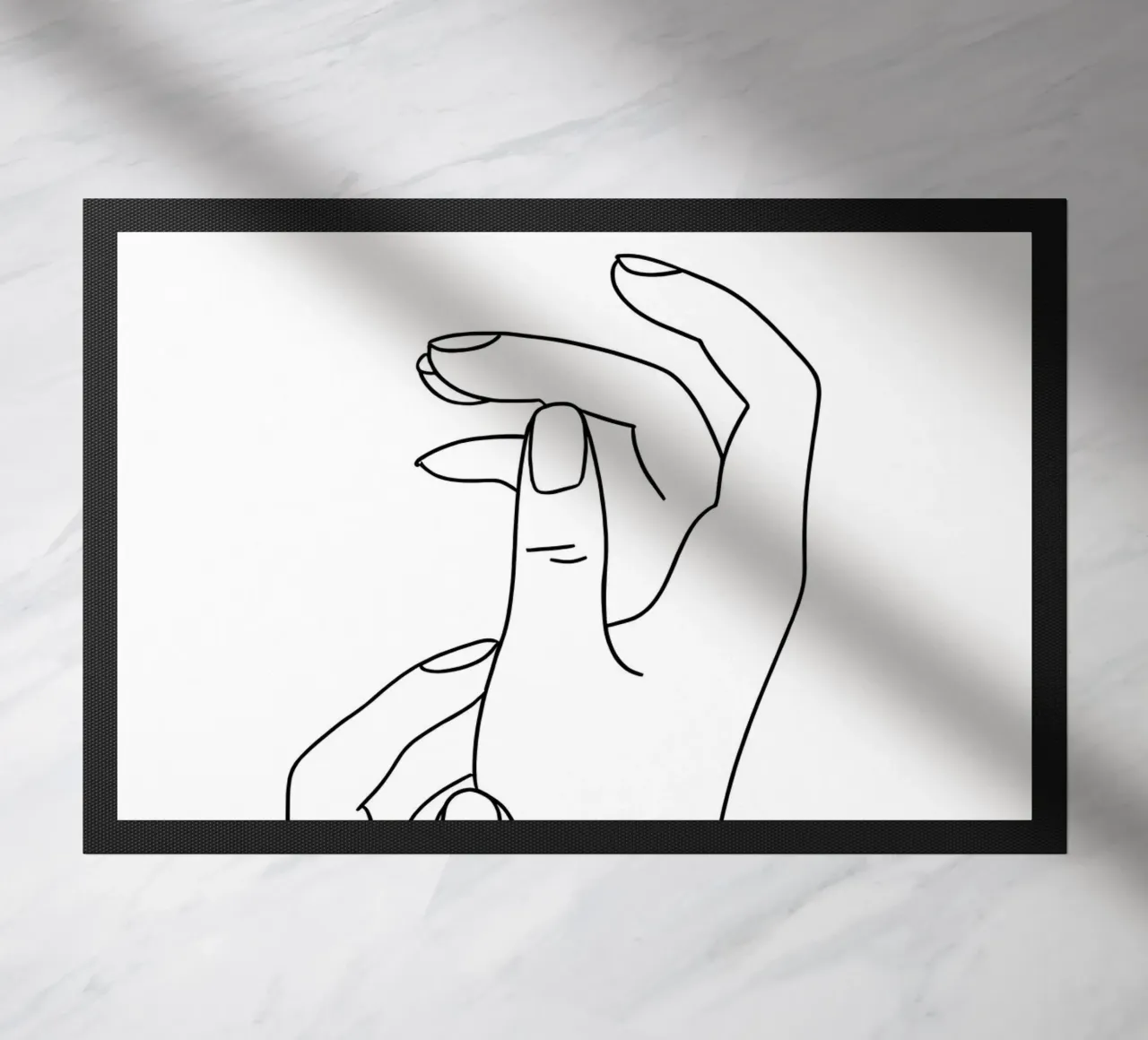 Hands Emotion Minimalist Line Art doormat by Viv Line Art
