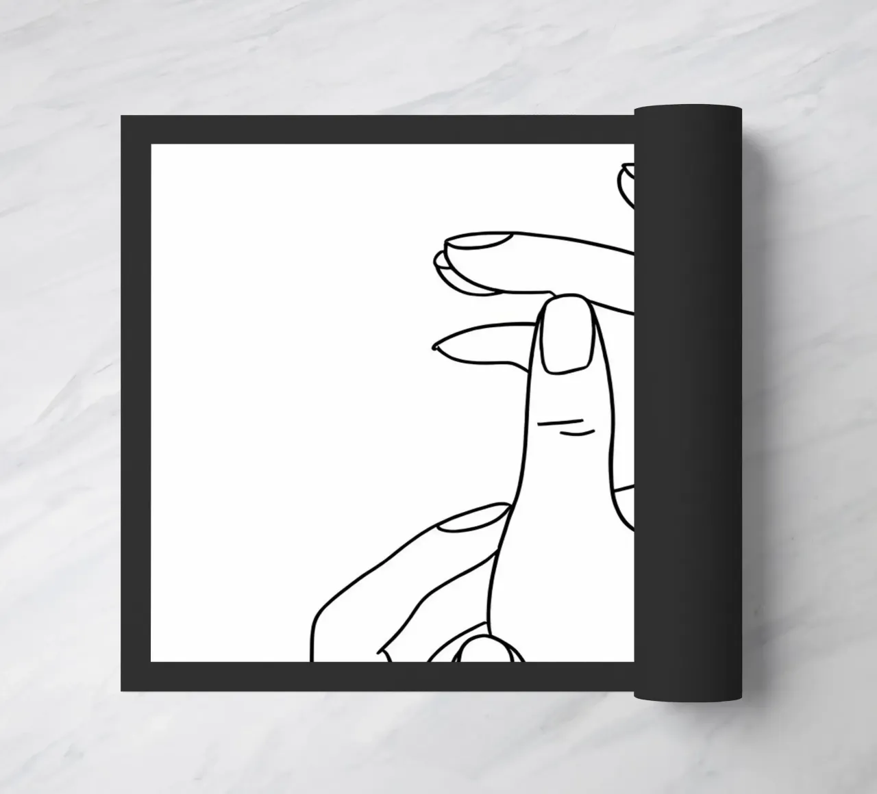 Hands Emotion Minimalist Line Art doormat by Viv Line Art
