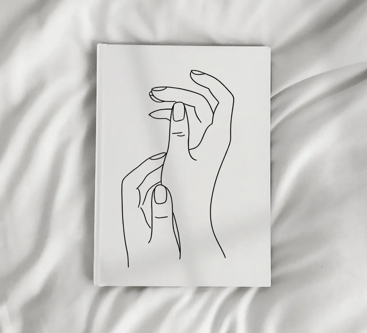 Hands Emotion Minimalist Line Art notebook by Viv Line Art