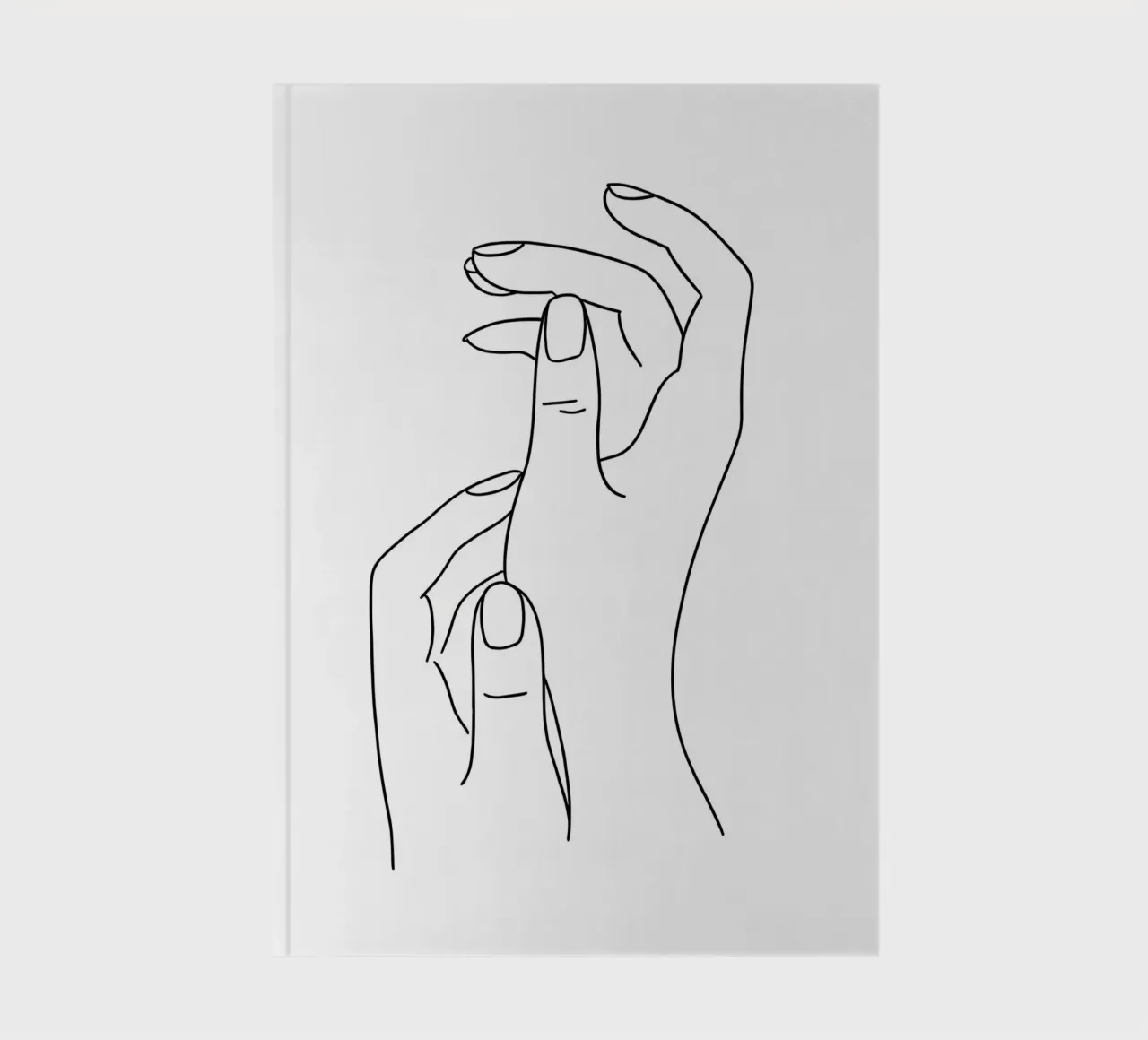 Hands Emotion Minimalist Line Art notebook by Viv Line Art