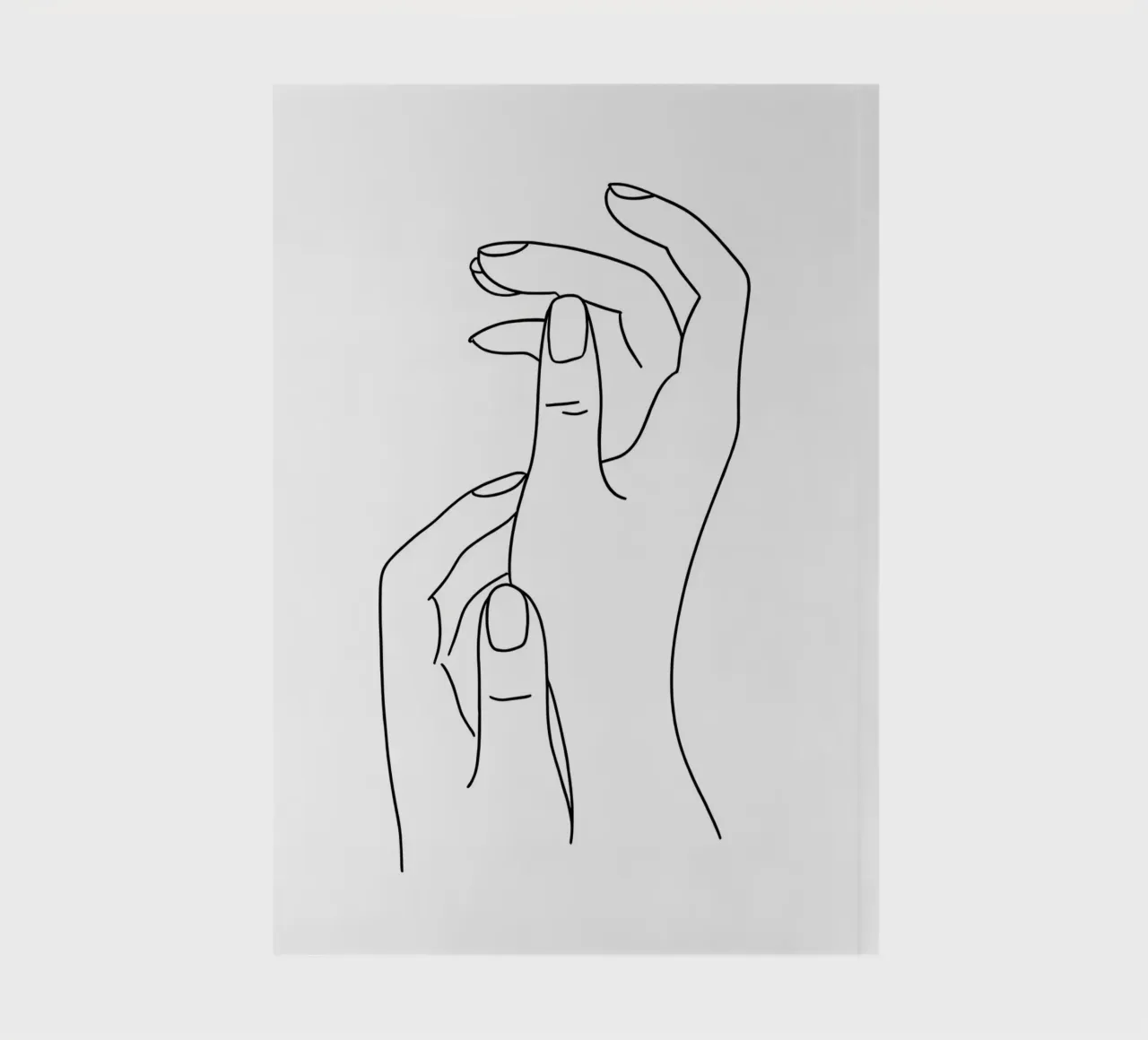 Hands Emotion Minimalist Line Art notebook by Viv Line Art