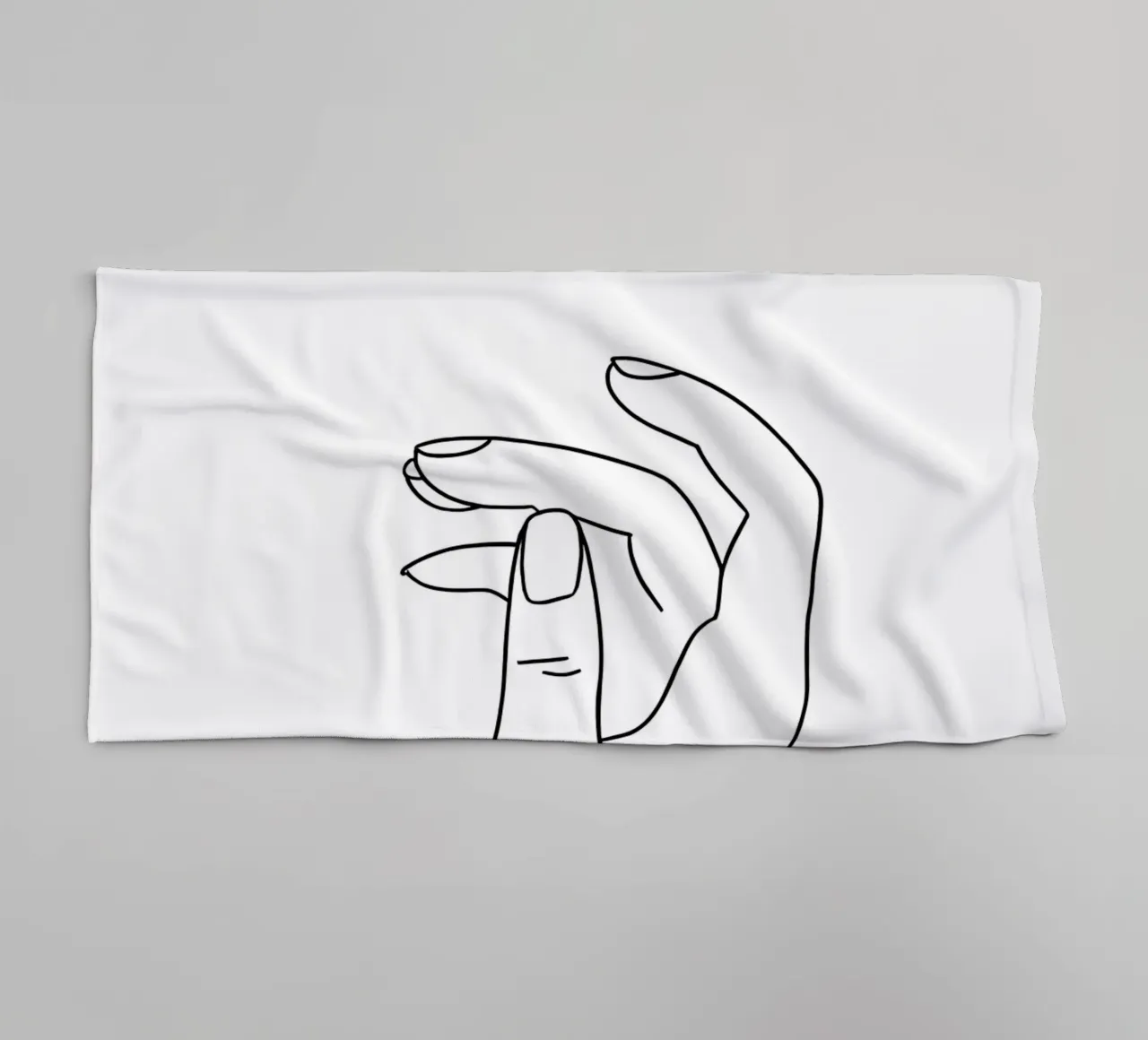 Hands Emotion Minimalist Line Art towel by Viv Line Art