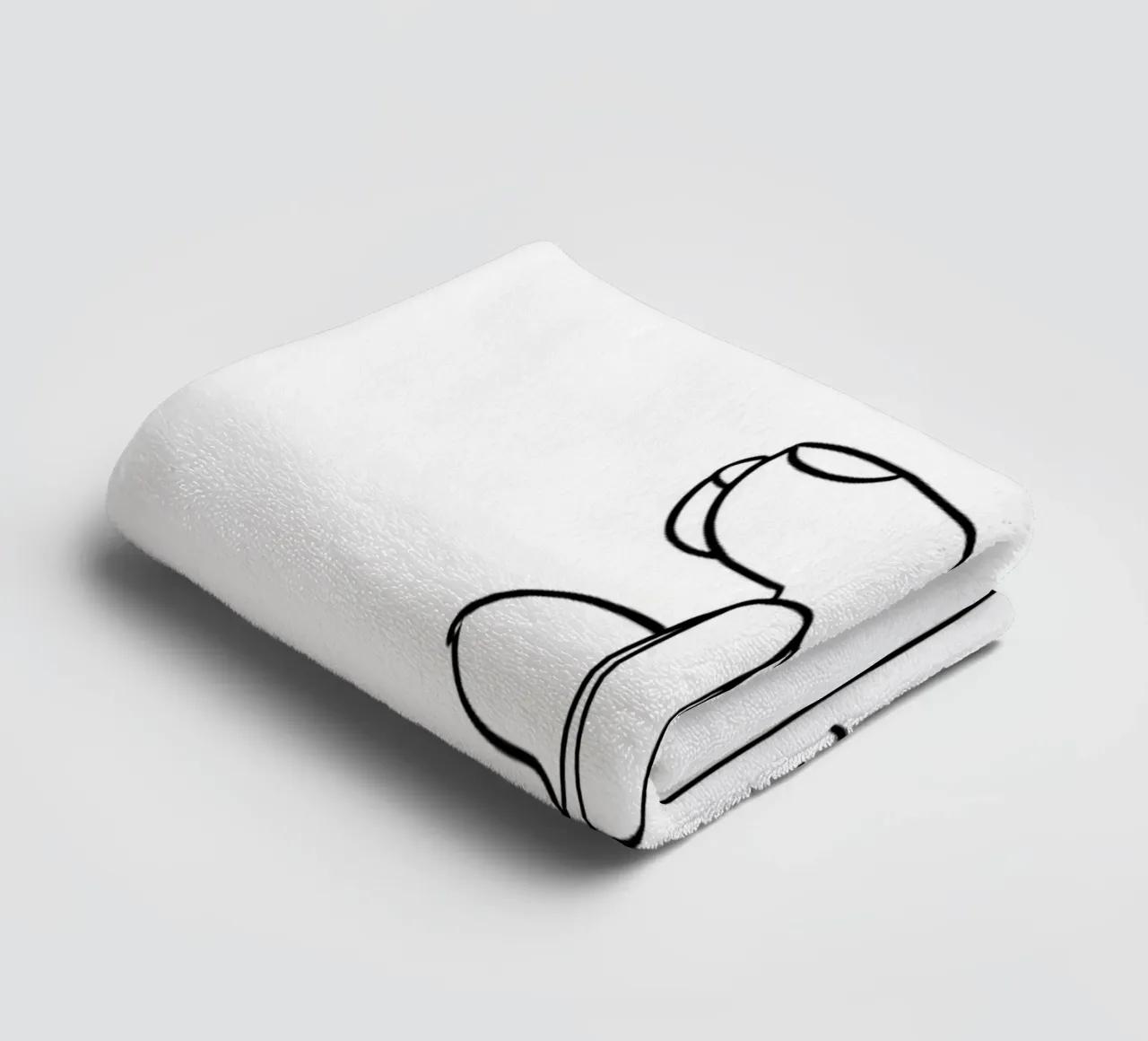 Hands Emotion Minimalist Line Art towel by Viv Line Art
