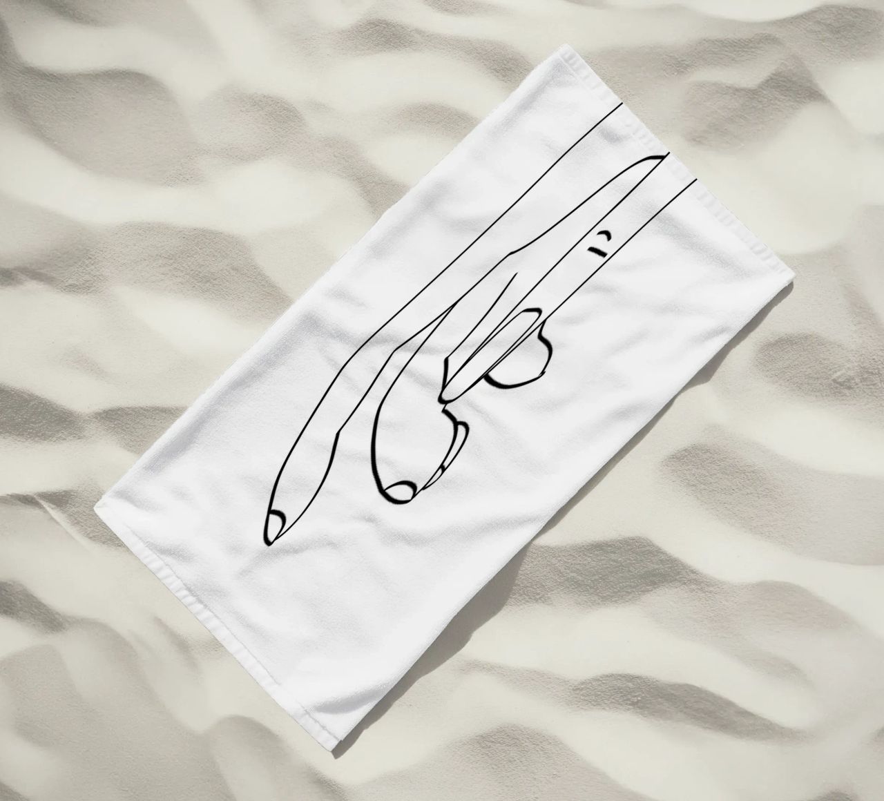 Mani Emozione Line Art minimalista telo mare da Viv Line Art