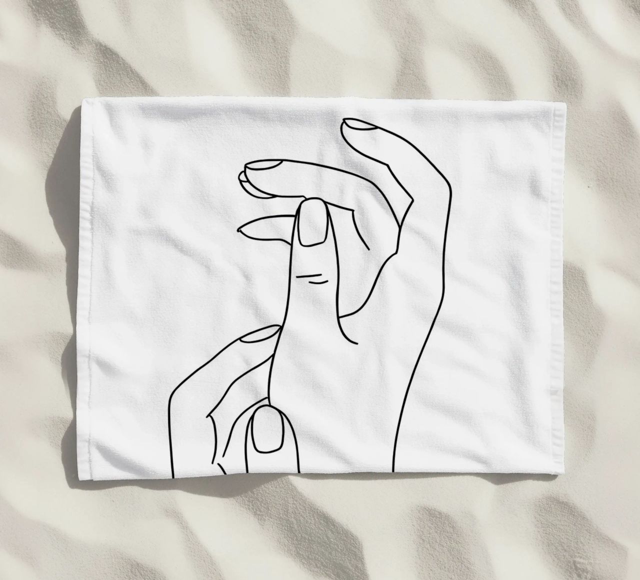 Mani Emozione Line Art minimalista telo mare da Viv Line Art