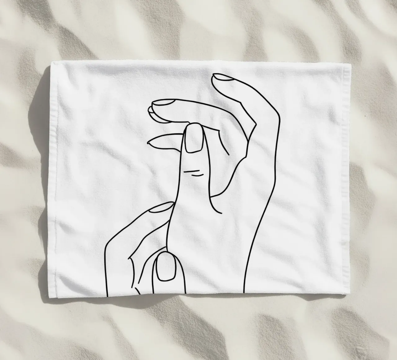 Hands Emotion Minimalist Line Art Strandtuch von Viv Line Art