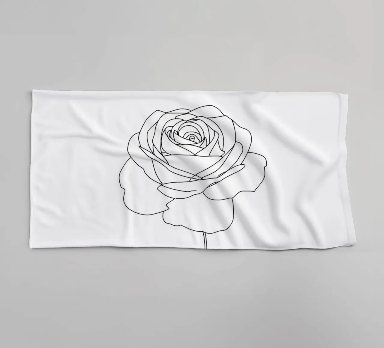 Line art minimalista del fiore di rosa asciugamano da bagno da Viv Line Art