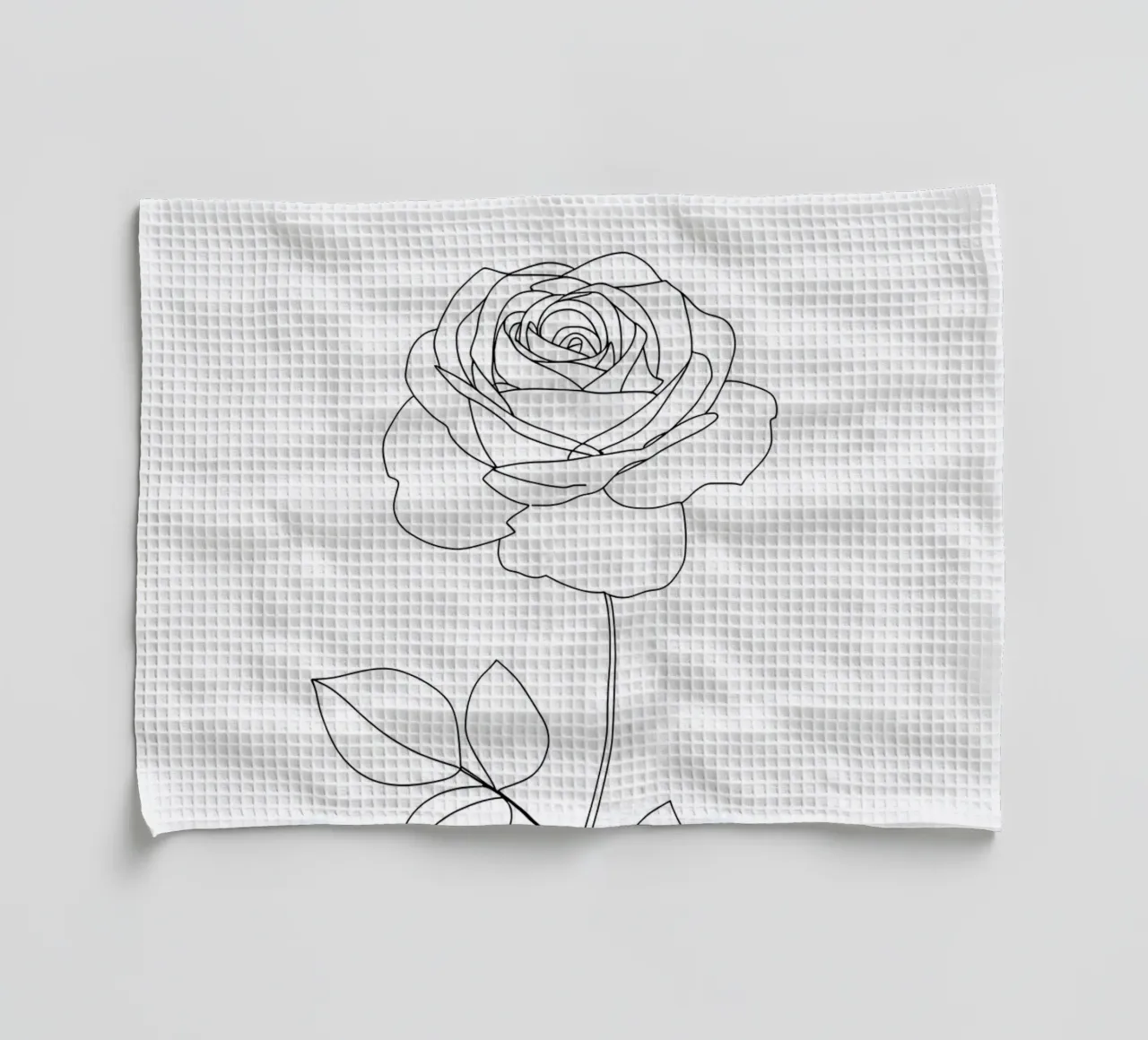 Line art minimalista del fiore di rosa canovaccio da cucina da Viv Line Art