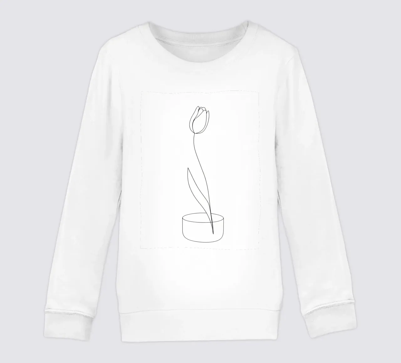 Line art minimalista del fiore di tulipano felpa bambino da Viv Line Art