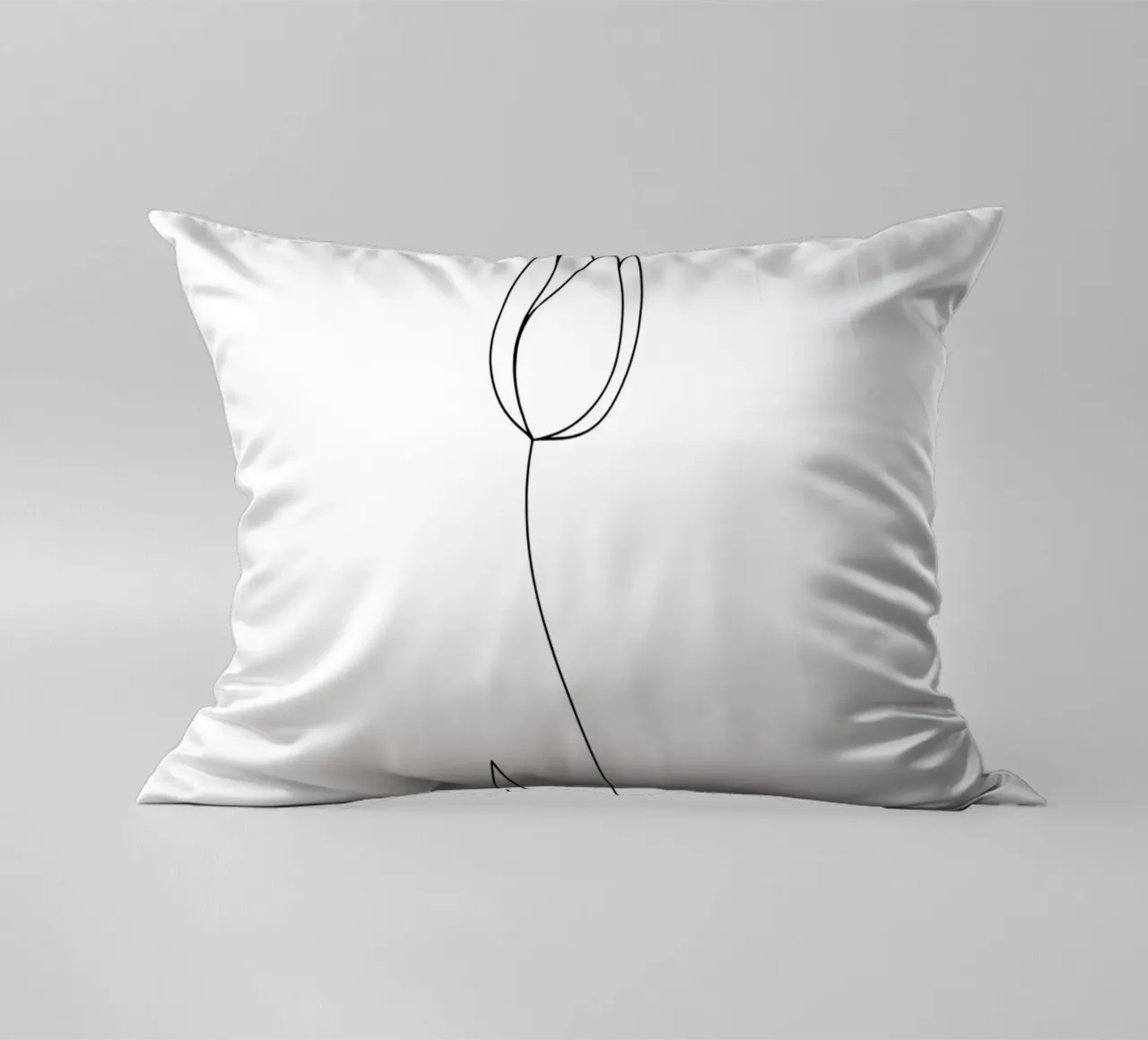 Line art minimalista del fiore di tulipano cuscino da Viv Line Art