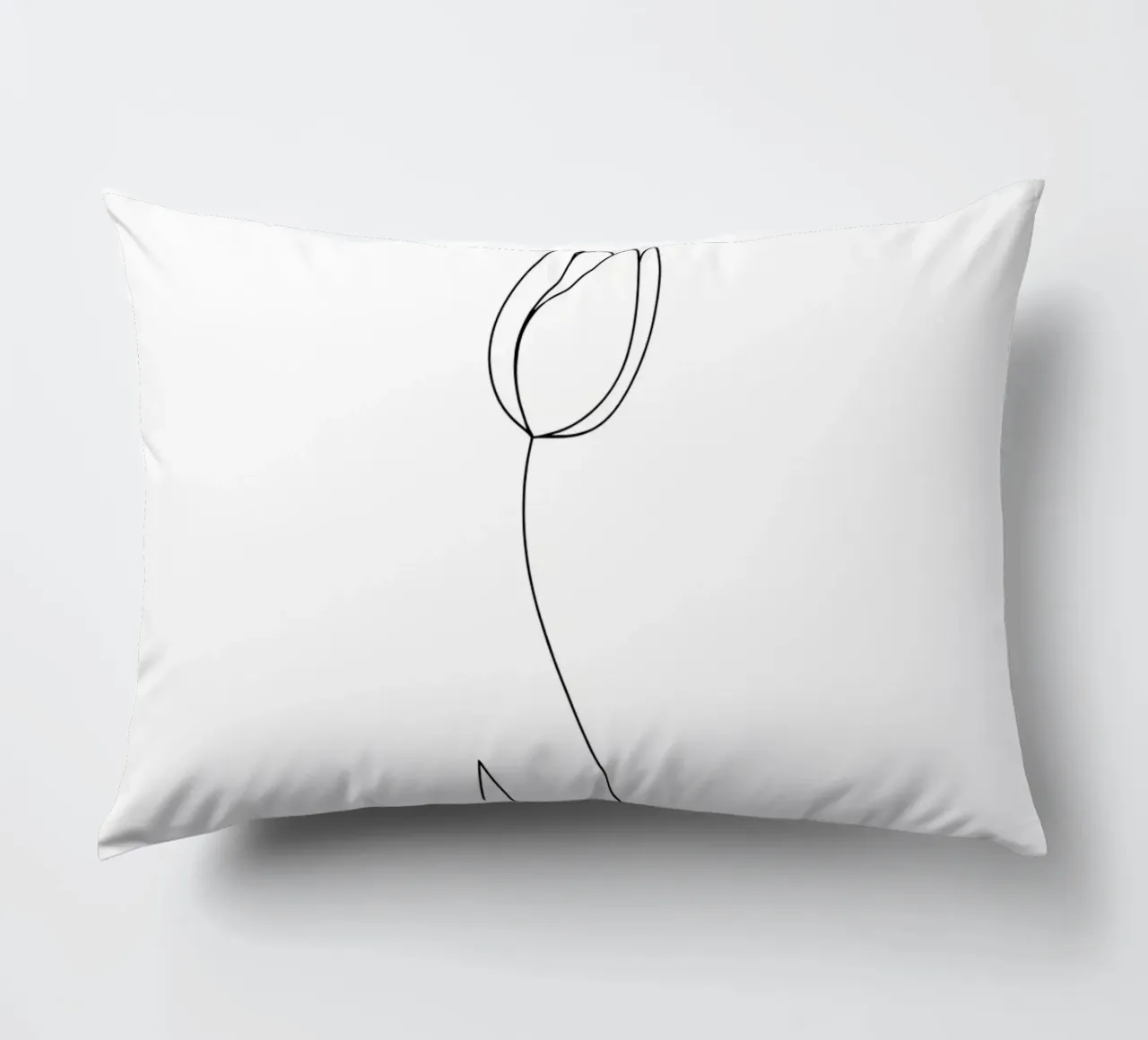 Line art minimalista del fiore di tulipano cuscino da Viv Line Art