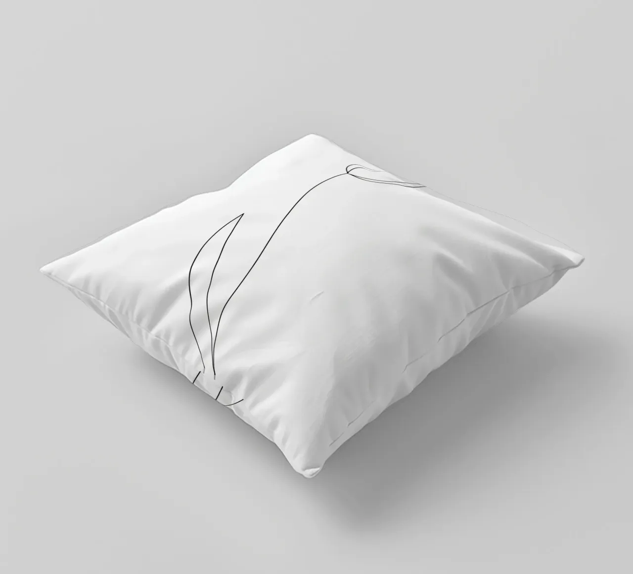 Line art minimalista del fiore di tulipano cuscino da Viv Line Art