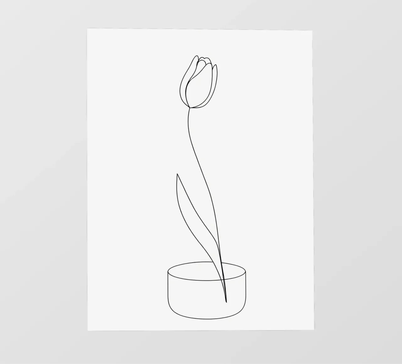 Line art minimalista del fiore di tulipano telo in pvc da Viv Line Art