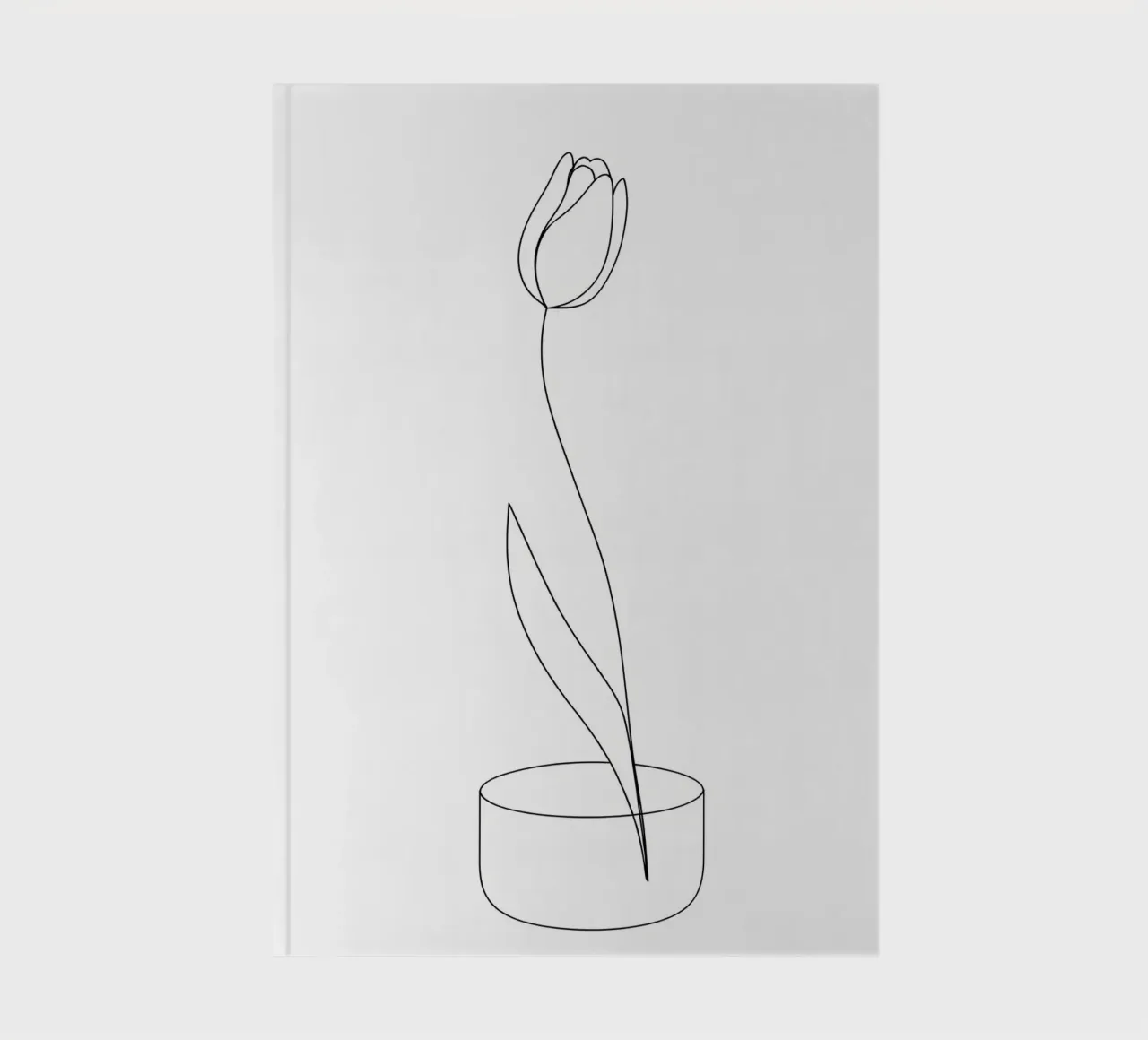 Tulip Flower Minimalist Line Art notebook by Viv Line Art