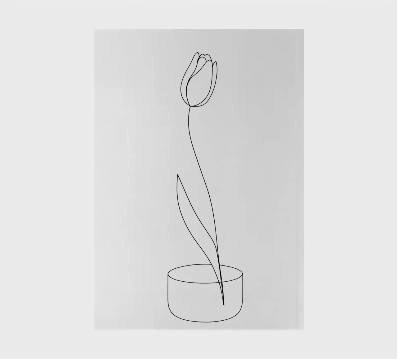 Tulip Flower Minimalist Line Art notebook by Viv Line Art