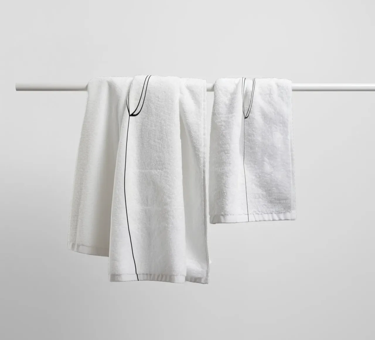 Tulip Flower Minimalist Line Art towel by Viv Line Art