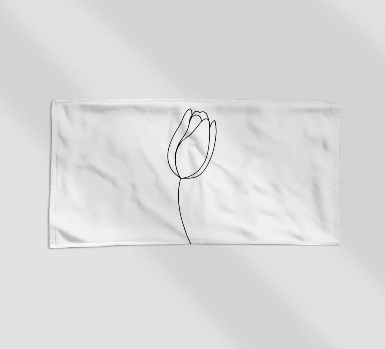 Line art minimalista del fiore di tulipano telo mare da Viv Line Art