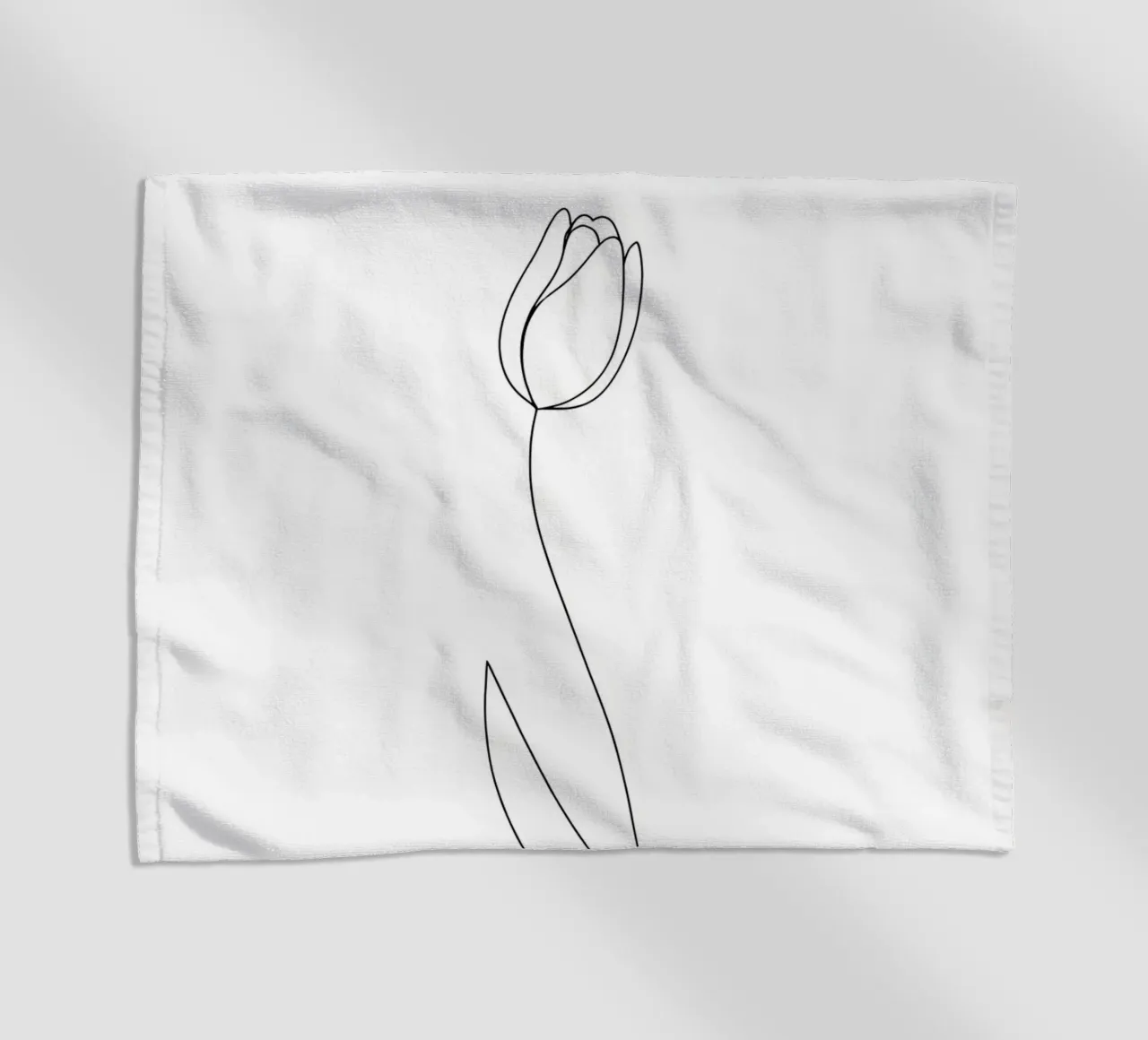 Line art minimalista del fiore di tulipano telo mare da Viv Line Art