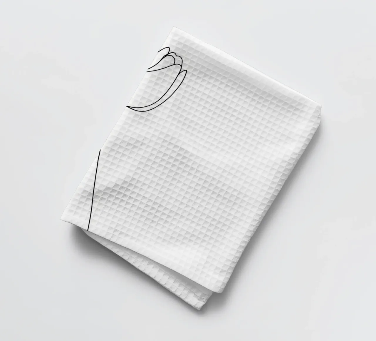Line art minimalista del fiore di tulipano canovaccio da cucina da Viv Line Art