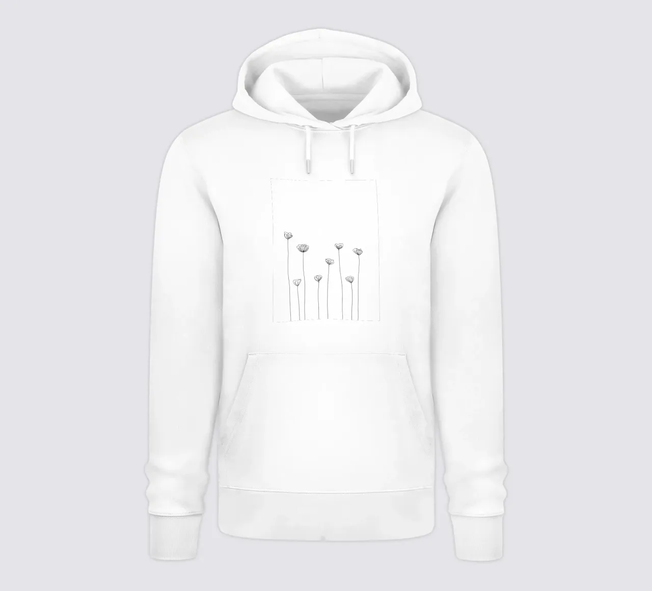Molti fiori Line Art minimalista felpa con cappuccio da Viv Line Art