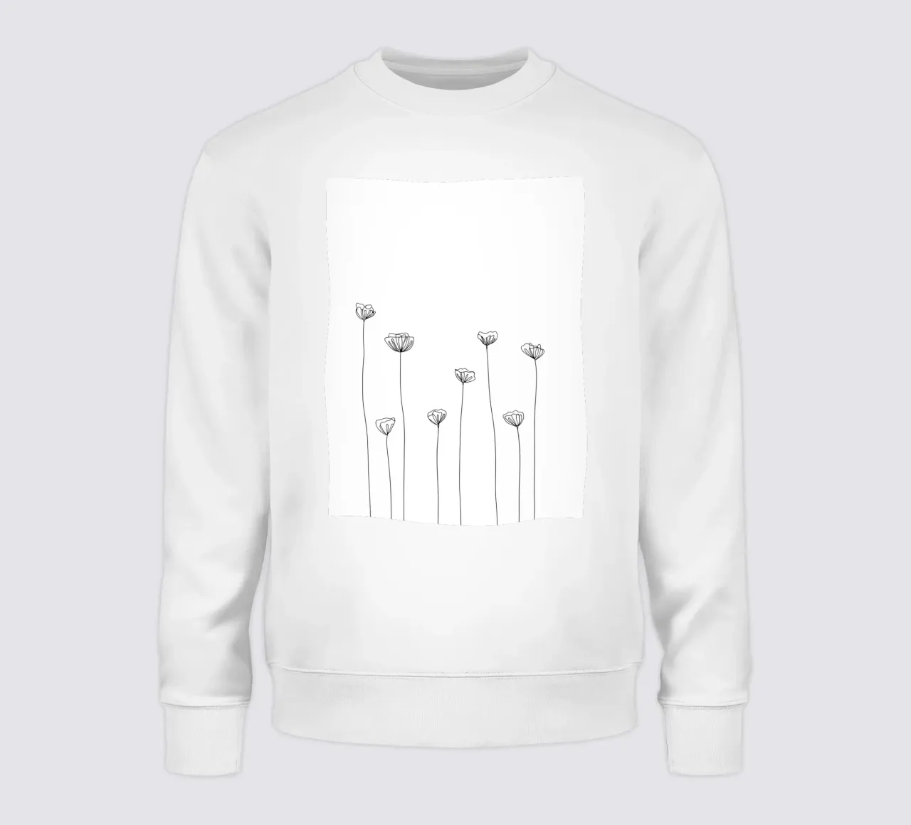 Molti fiori Line Art minimalista felpa da Viv Line Art