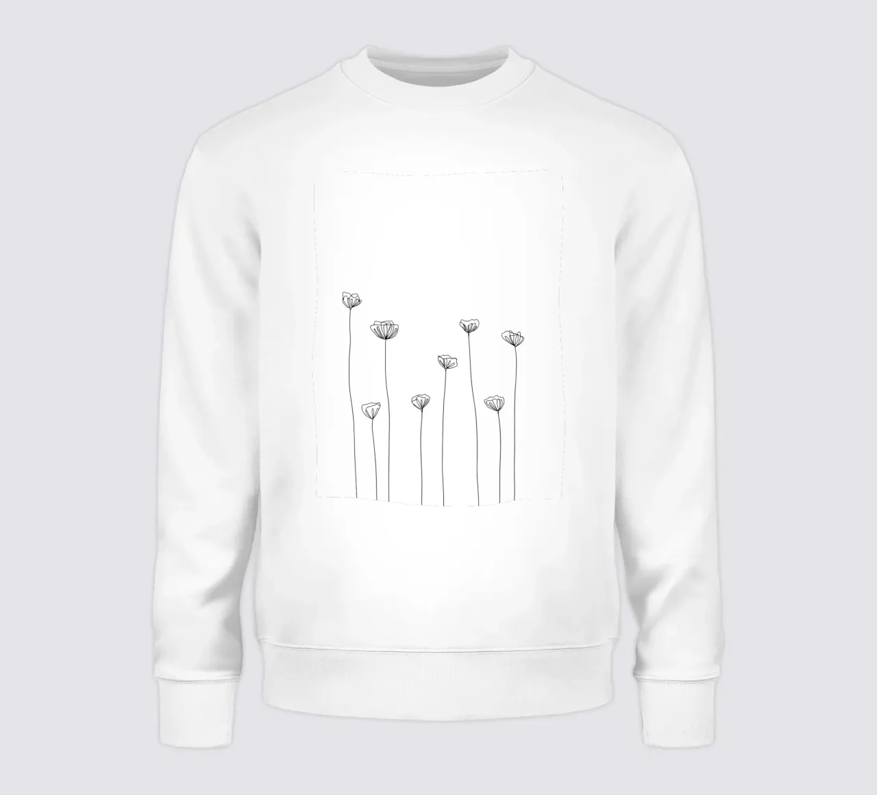 Molti fiori Line Art minimalista felpa da Viv Line Art