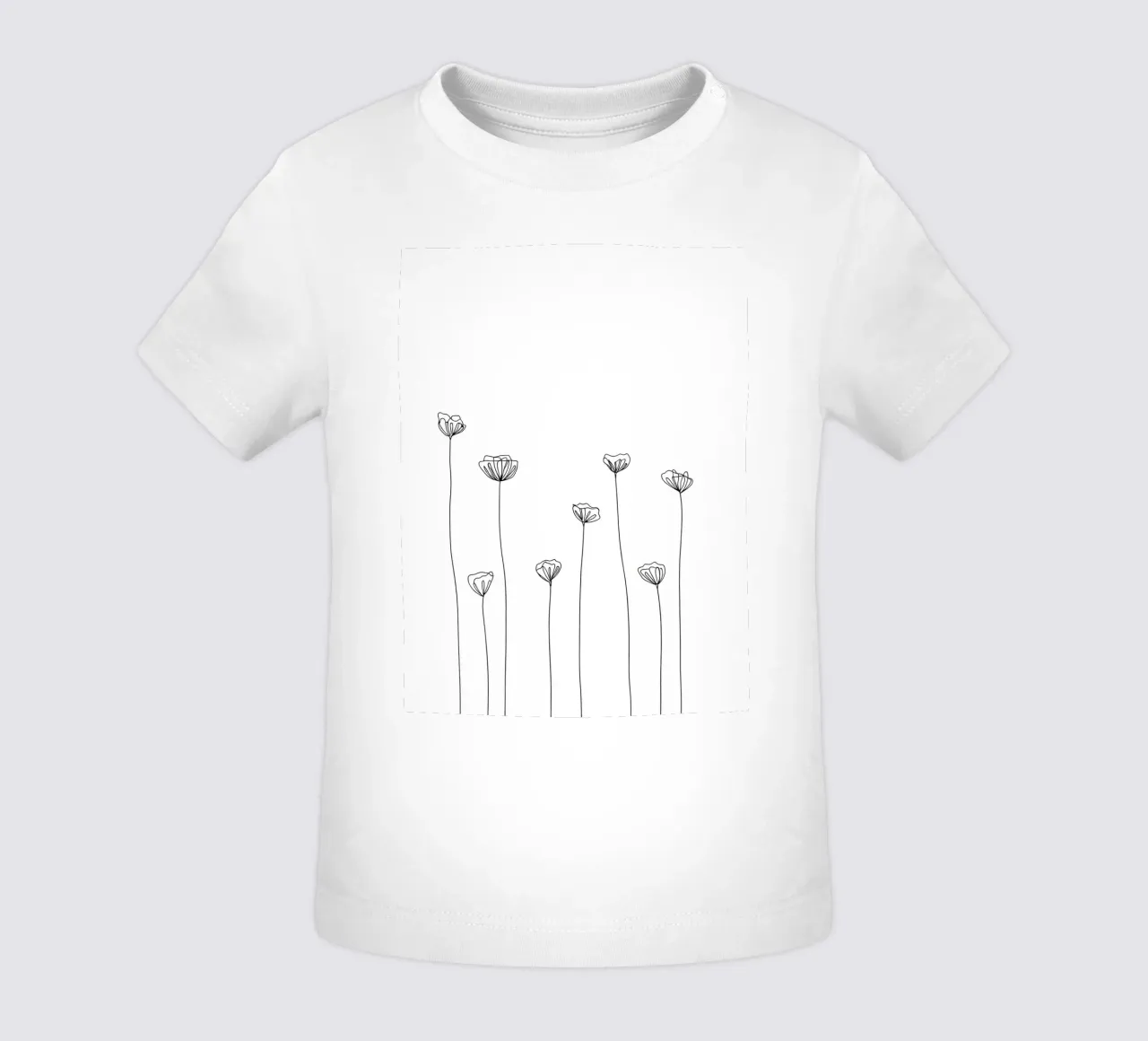 Molti fiori Line Art minimalista maglietta neonato da Viv Line Art