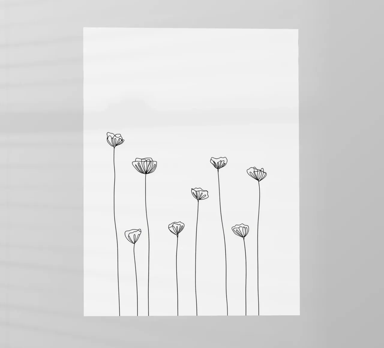 Molti fiori Line Art minimalista pellicola backlit da Viv Line Art