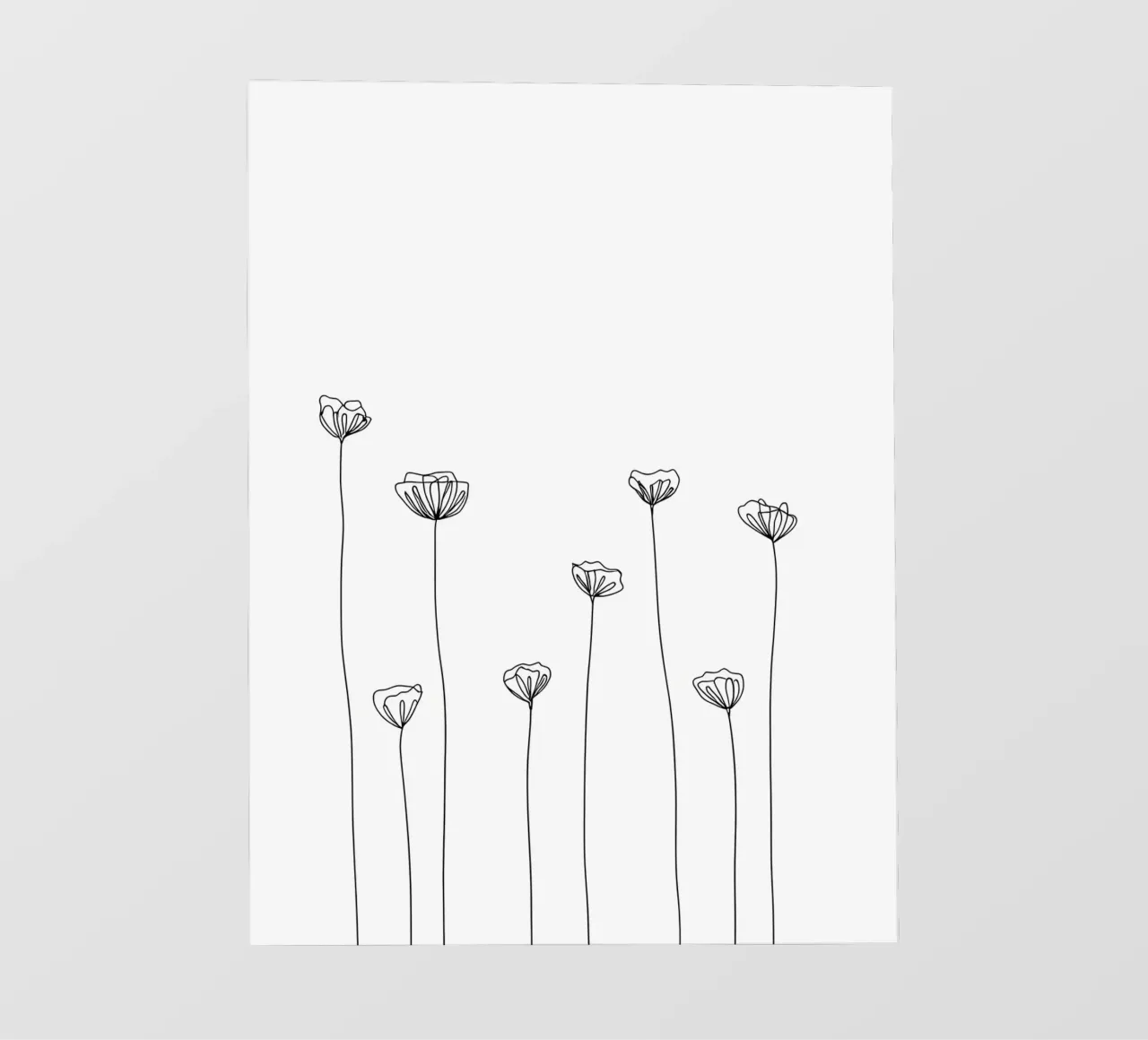 Molti fiori Line Art minimalista pellicola backlit da Viv Line Art