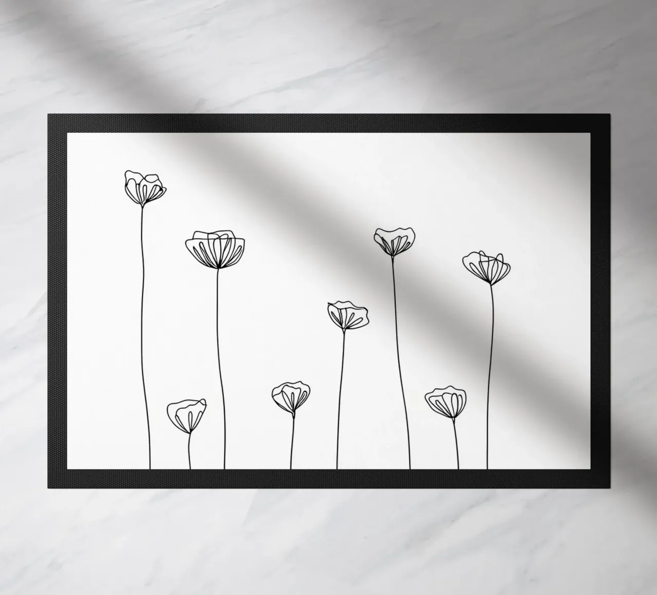 Molti fiori Line Art minimalista zerbino da Viv Line Art