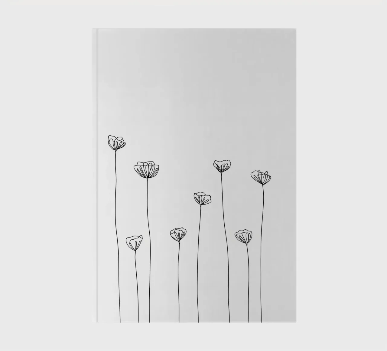 Many Flowers Minimalist Line Art notebook by Viv Line Art