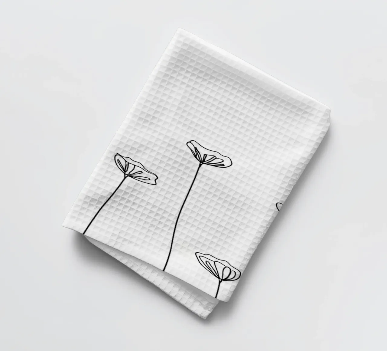 Molti fiori Line Art minimalista canovaccio da cucina da Viv Line Art