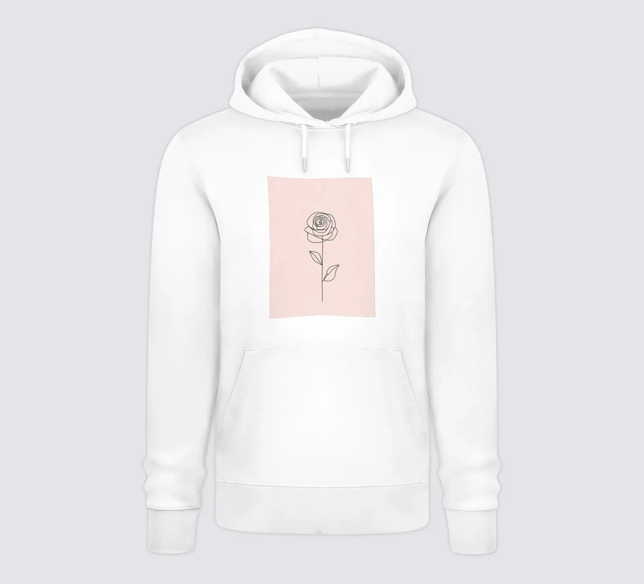 Line art minimalista del fiore di rosa felpa con cappuccio da Viv Line Art