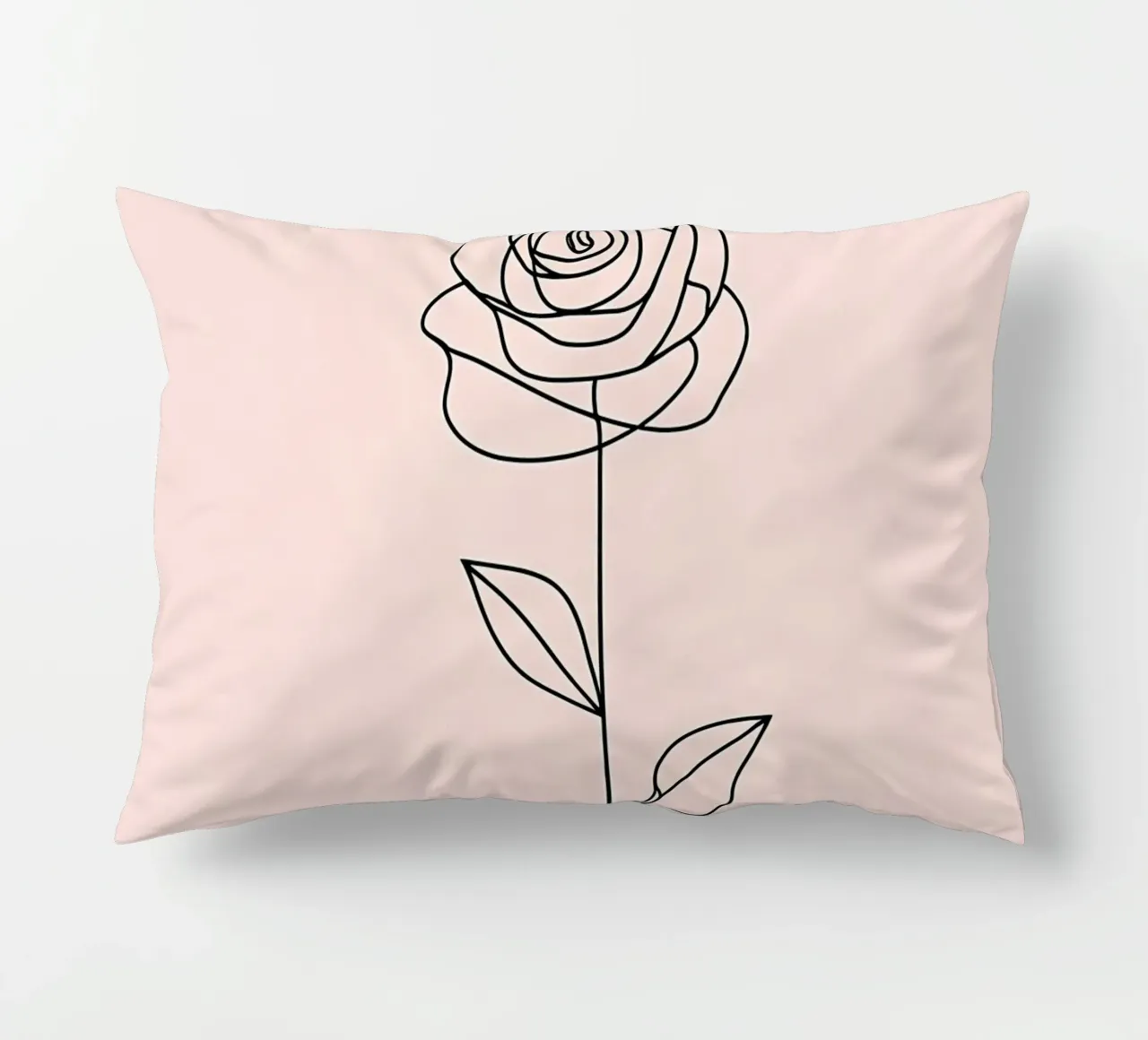 Line art minimalista del fiore di rosa cuscino da Viv Line Art